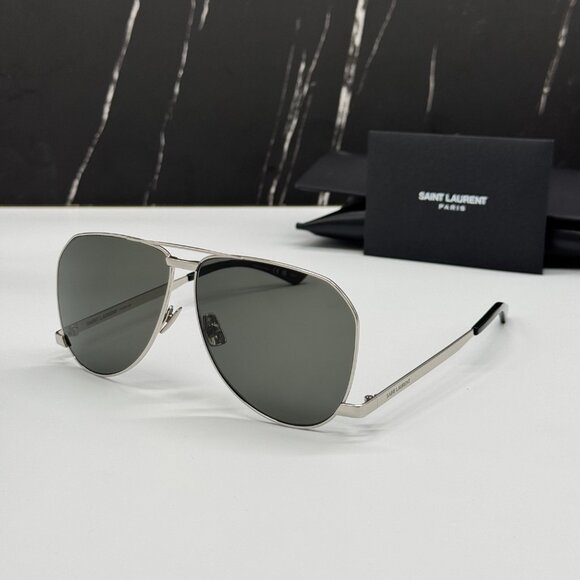 NEW SAINT LAURENT SL690 DUST 002 SUNGLASSES MEN SILVER EYEWEAR SL 690 DUST 002 - Picture 1 of 13